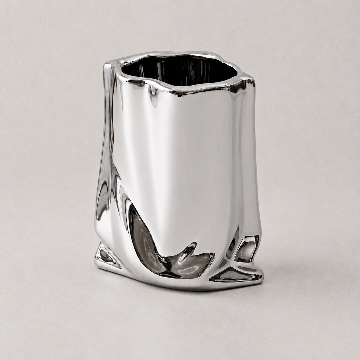Elara Silver Ceramic Vase