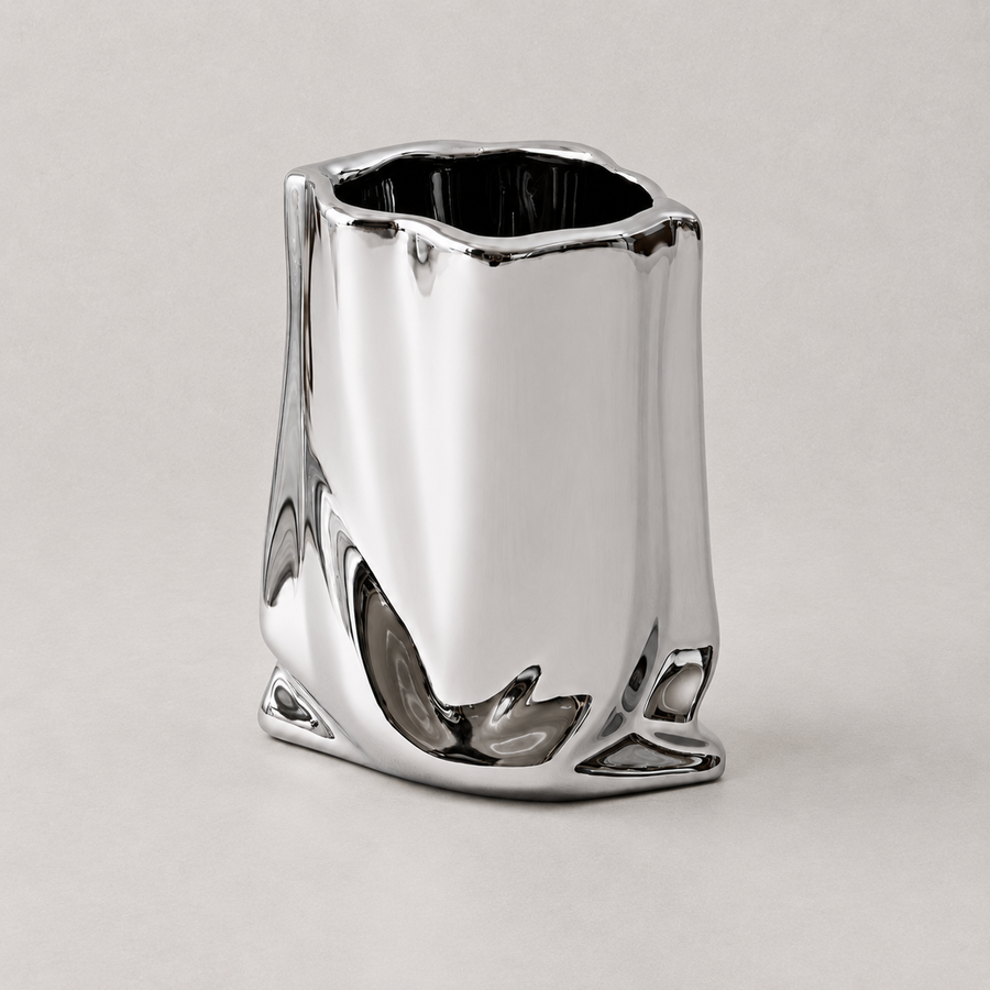 Elara Silver Ceramic Vase