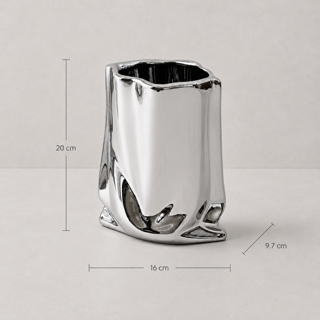 Elara Silver Ceramic Vase