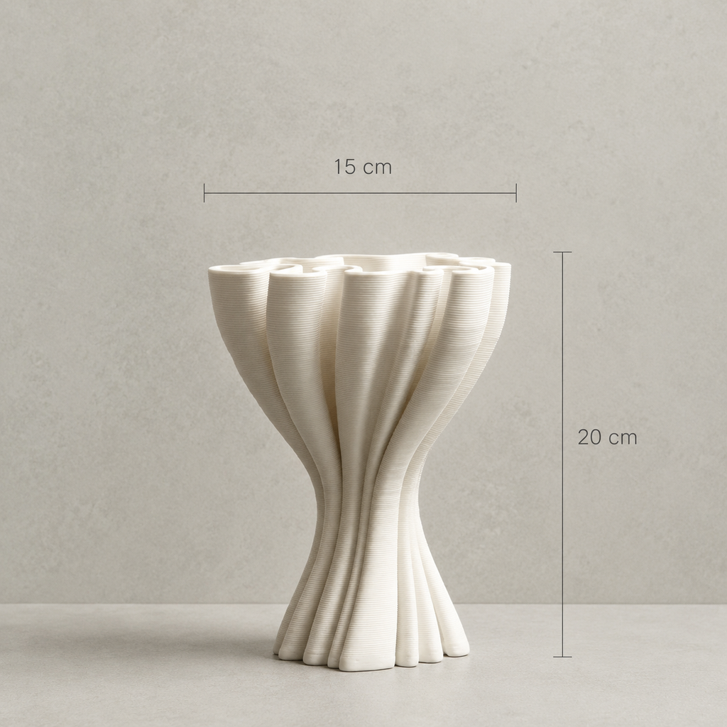Isla White Ripple Ceramic Vase