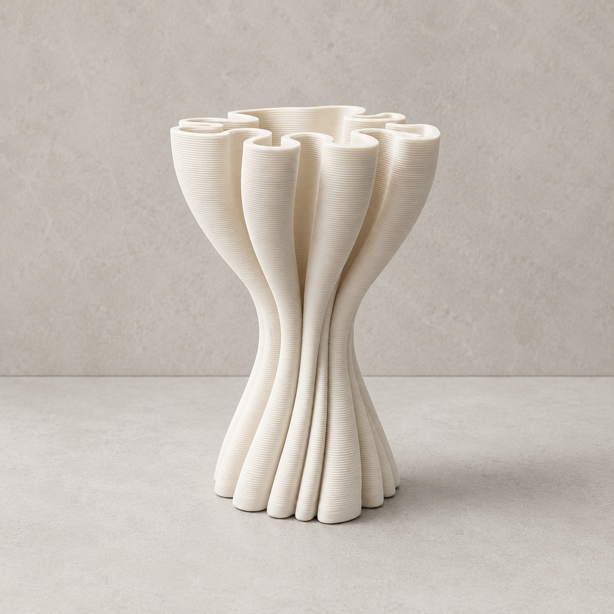 Isla White Ripple Ceramic Vase