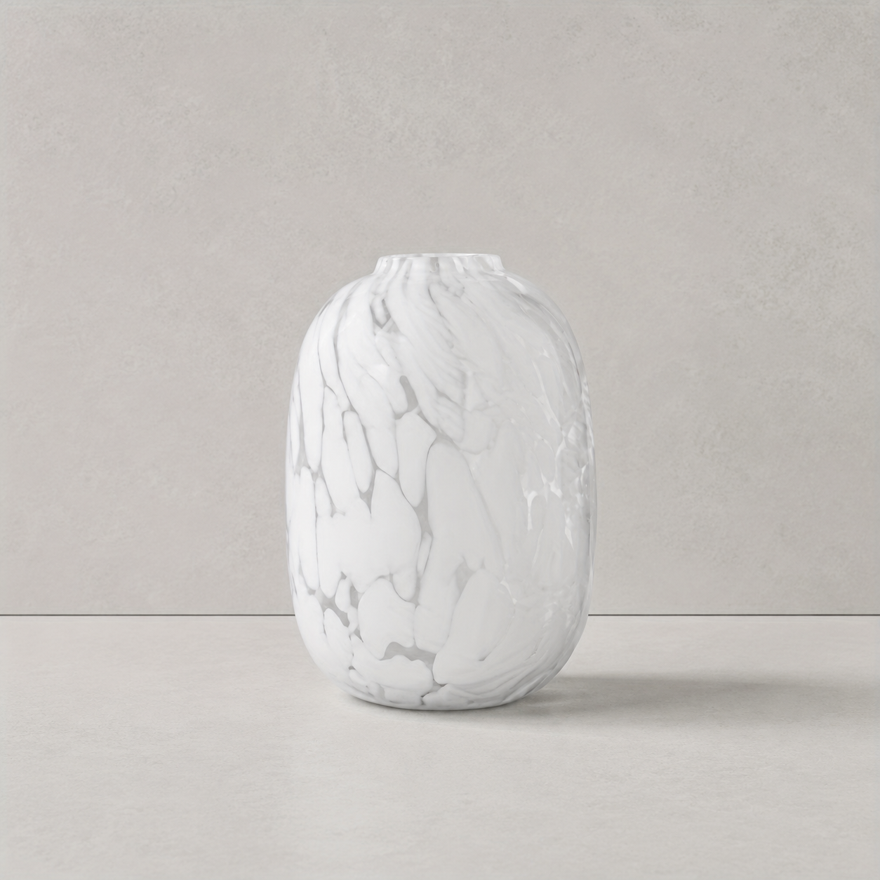Marble-patterned vase on a light gray background