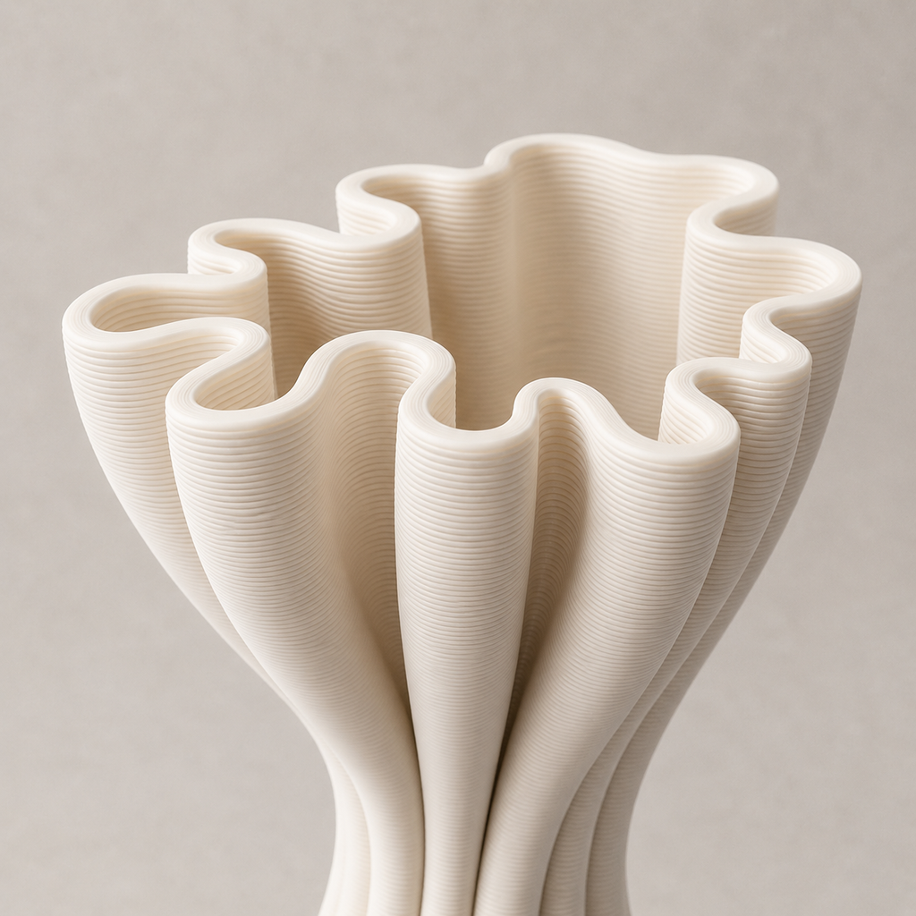 Isla White Ripple Ceramic Vase