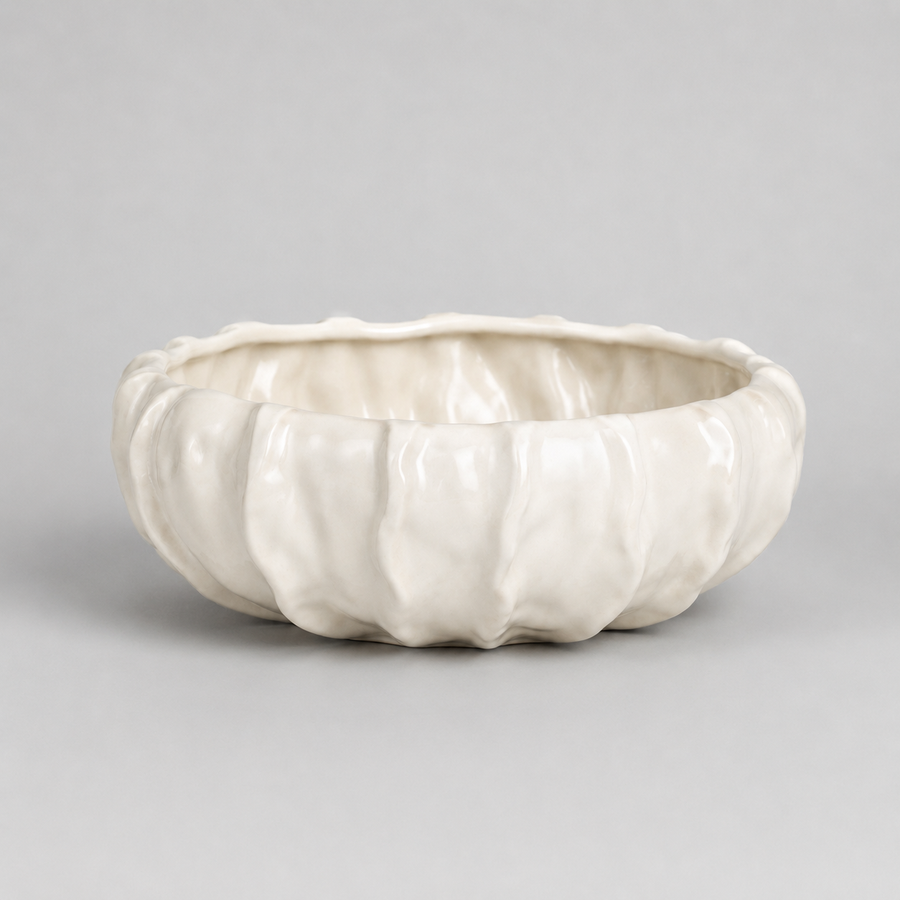 Cala Pleated Ceramic Bowl