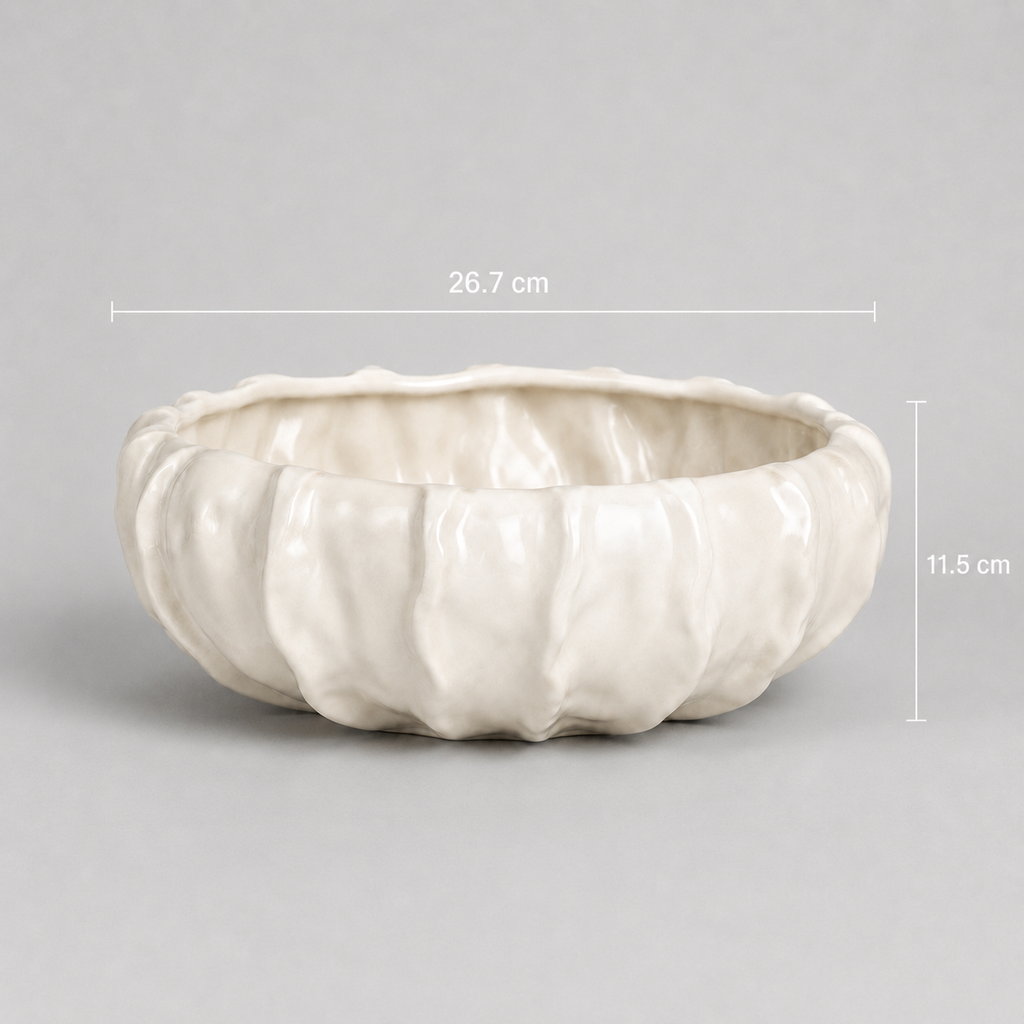 Cala Pleated Ceramic Bowl