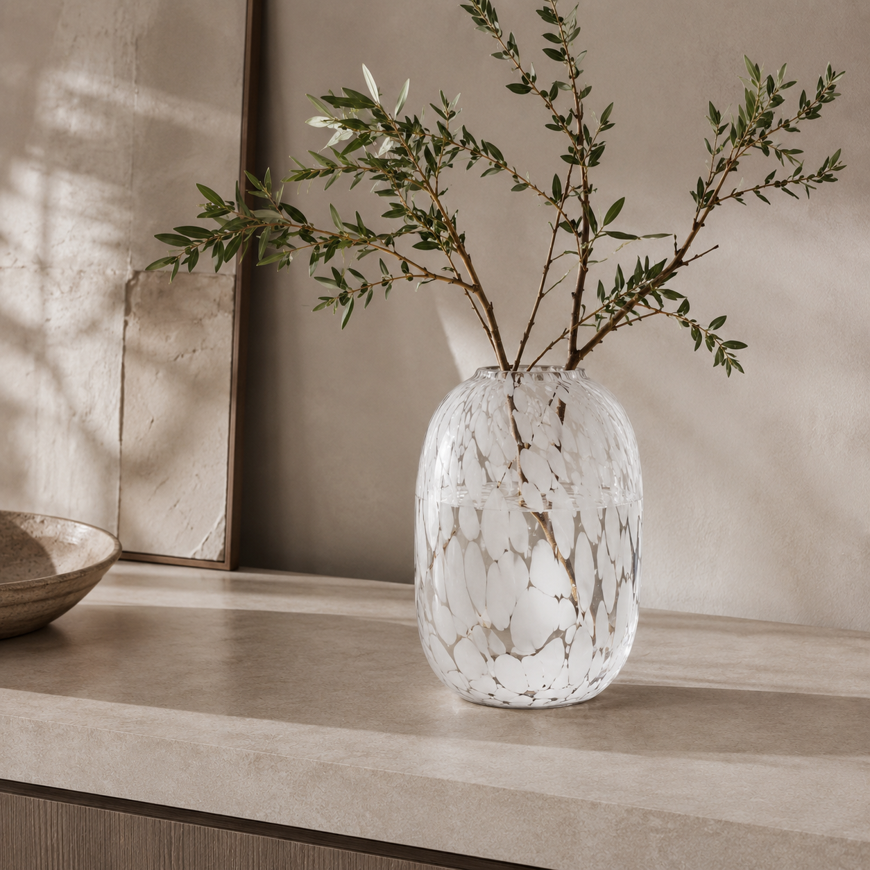 Alba White Glass Vase