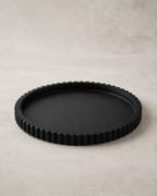 Riva Black Fluted Round Tray
